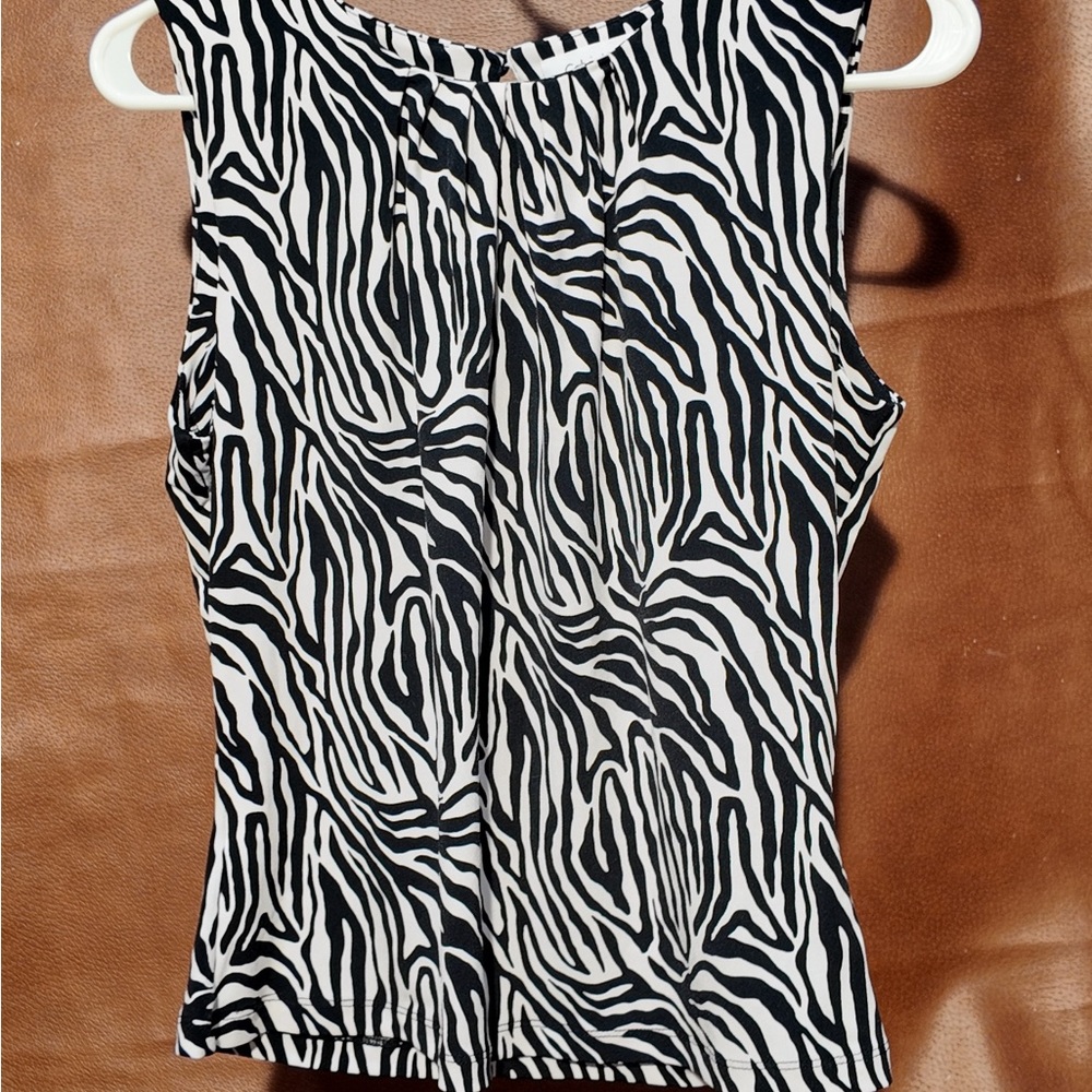 Calvin Klein Black and White Zebra Tank Top